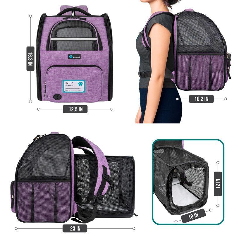 Heather Purple Expandable Airline Approved Pet Backpack Carrier