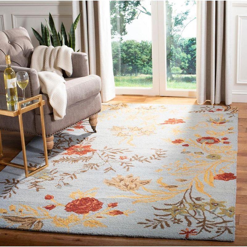 Blossom BLM919 Hand Hooked Indoor Area Rug - Blue/Multi - 4'x6' - Safavieh