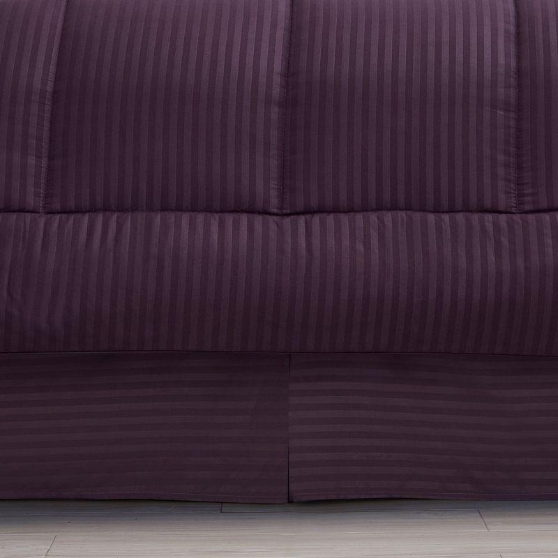 Sweet Home Collection Dobby Stripe Embossed Bed In a Bag Comforter Set