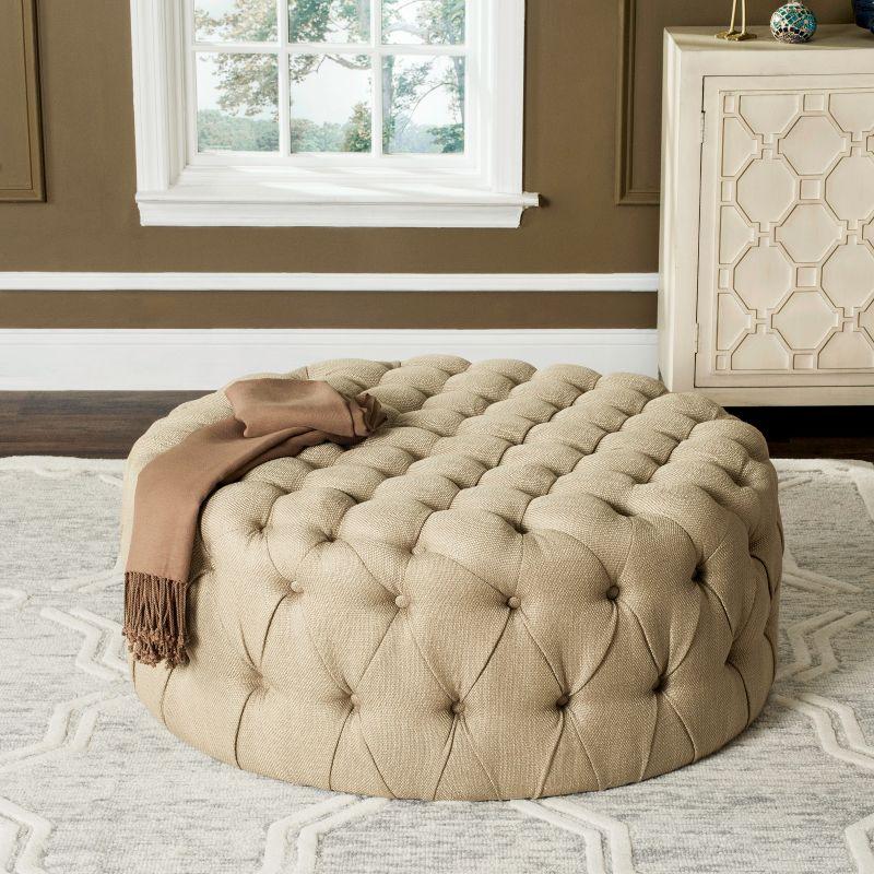 Charlene Tufted Cocktail Ottoman  - Safavieh