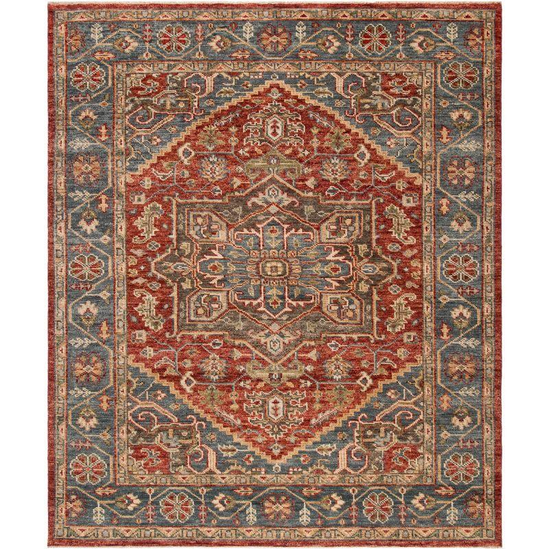 Samarkand SRK121 Hand Knotted Area Rug - Red/Blue - 8'x10' - Safavieh.
