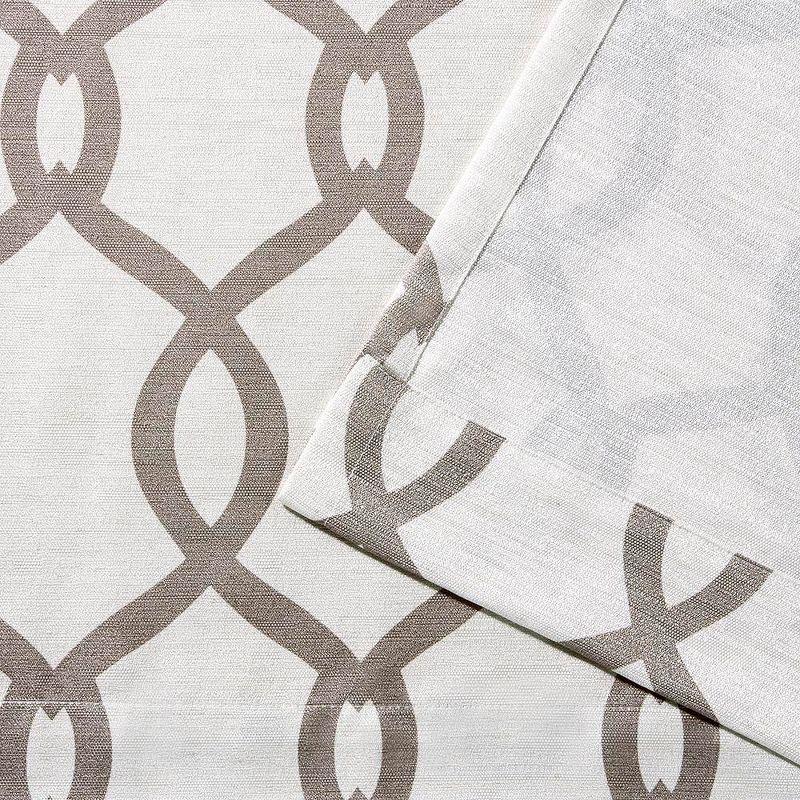 Set of 2 (84"x54") Kochi Linen Blend Grommet Top Window Curtain Panel Off White/Brown - Exclusive Home: Light Filtering Drapes