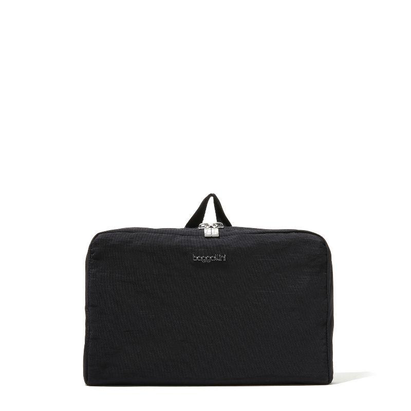 Black Nylon Expandable Travel Tote with Luggage Sleeve