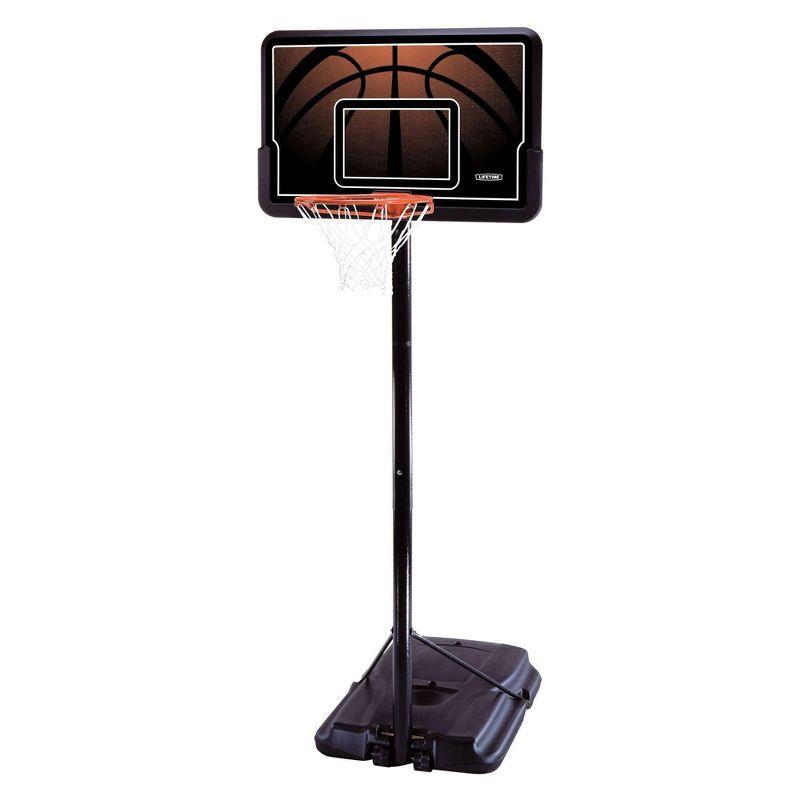 Adjustable 44" Portable Basketball Hoop with UV-Protected Backboard