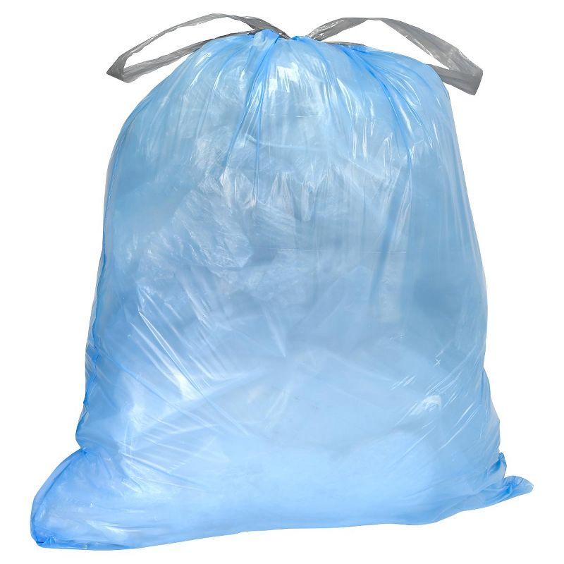 Plasticplace Trash Bags Compatible with simplehuman Code D (100 Count) Blue Recycling Bags 5.3 Gallon / 20 Liter 15.75"" x 28"