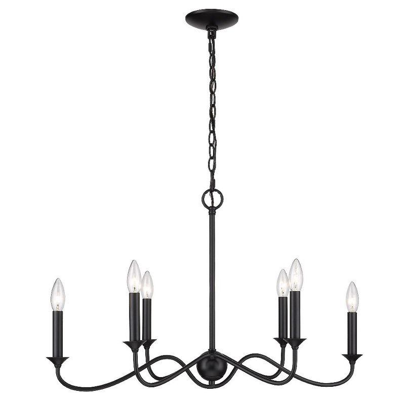 Brushed Bronze 6-Light Candle Pendant Chandelier