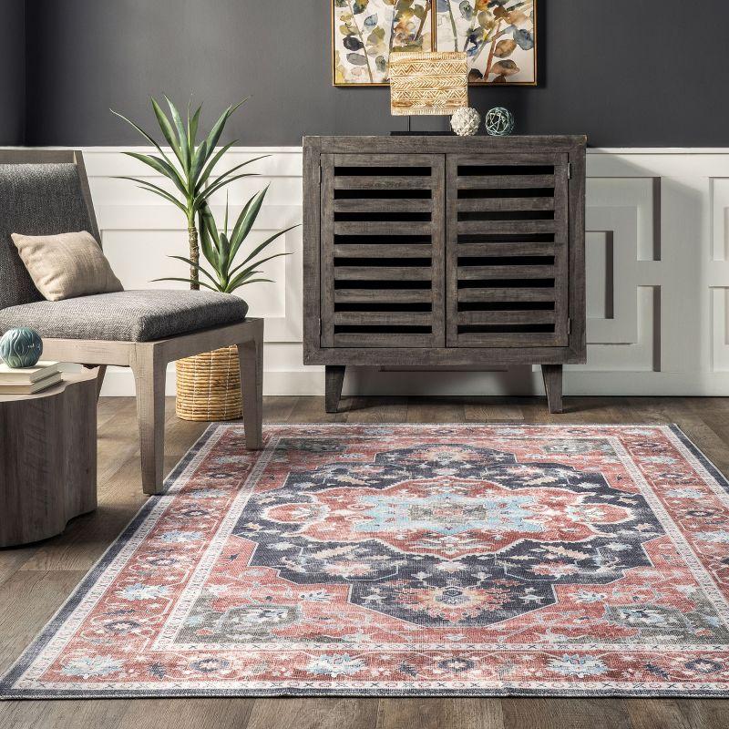 Nuloom Jay Persian Medallion Machine Washable Area Rug