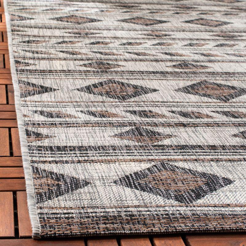 Courtyard CY8529 Power Loomed Indoor/Outdoor Area Rug - Grey/Black - 4'x4' - Safavieh.