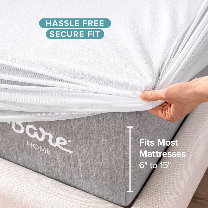 Bare Home Waterproof Fitted Mattress Protector Mattress Protector Case Pack