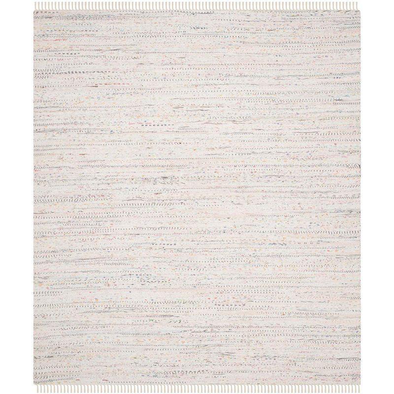 Rag Rug RAR121 Hand Woven Indoor Area Rug - Ivory/Multi - 8'x10' - Safavieh.