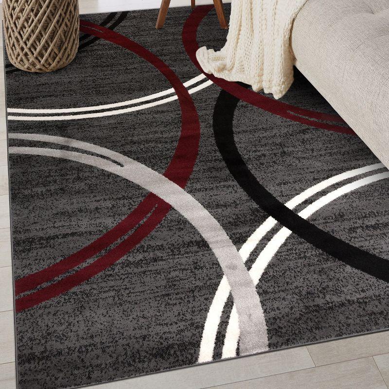 World Rug Gallery Contemporary Abstract Circles Design Area Rug