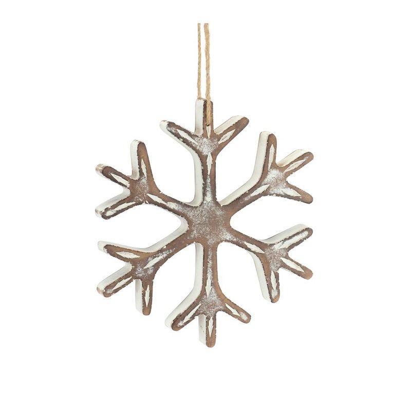 Melrose Wooden Snowflake Ornament (Set of 12)