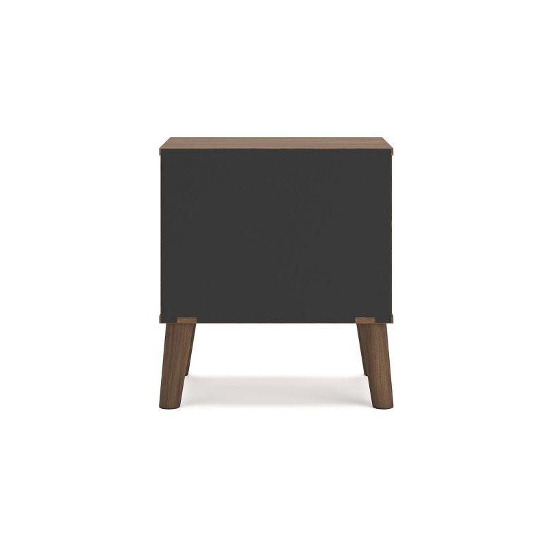 Auburn Brown 1-Drawer Mid-Century Modern Nightstand