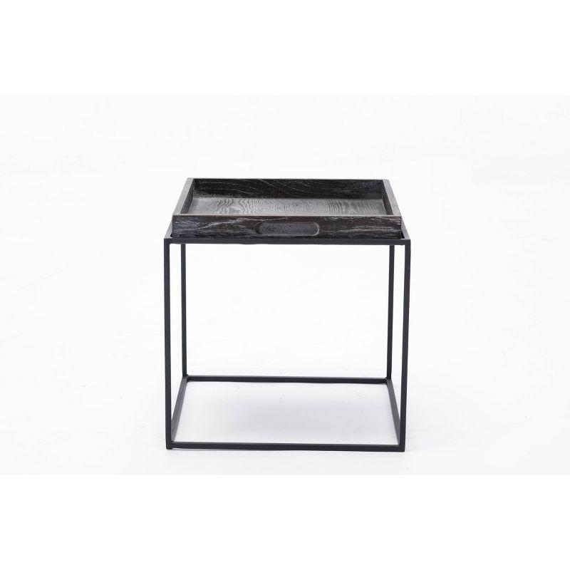 Burnham Home Highlands Side Table Dark Gray - Boraam: Oak Wood, Removable Tray Top, No Assembly Required