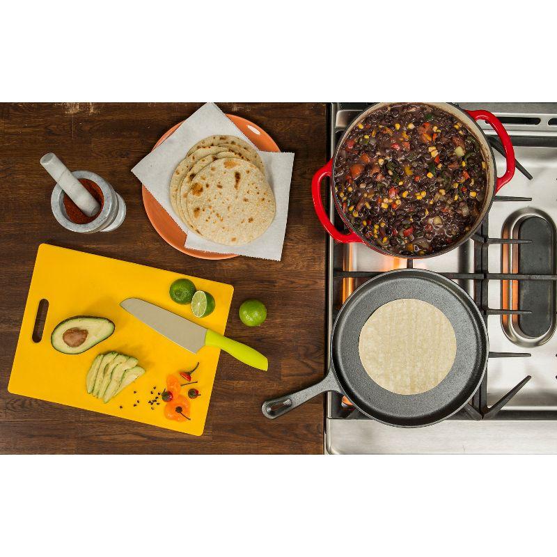 Lodge 10.5" Cast Iron Griddle: Preseasoned Nonstick Crepe Pan, Smooth Surface & Gas Compatible, Hand Wash, Black