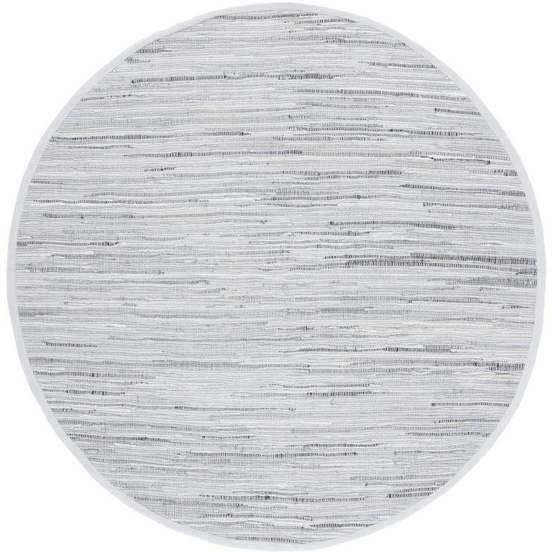 Rag Area Rug RAR121 Hand Woven Area Rug - Grey - 6' Round - Safavieh.