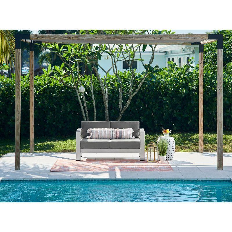 Momeni 6'6"x9' Riviera Grayson Area Rug Coral: Geometric Pattern, Indoor/Outdoor, Low Pile, Polypropylene, Machine Made