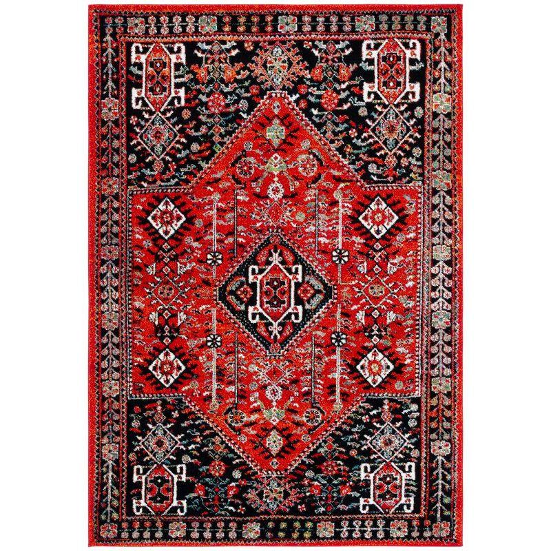 Vintage Hamadan VTH229 Power Loomed Indoor Area Rug - Red/Black - 4'x6' - Safavieh