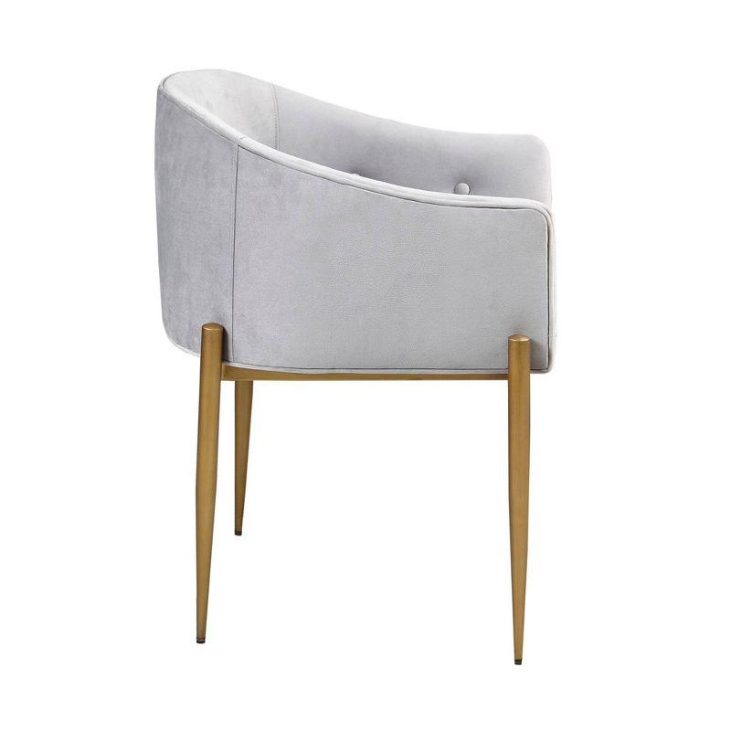 Tufted Velvet Arm Chair in Gray (Set of 2)