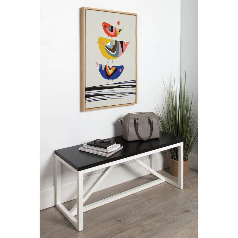 23" x 33" Sylvie The Family Tree Framed Canvas By Rachel Lee Natural - Kate and Laurel: Whimsical Birds, Modern Wall Art