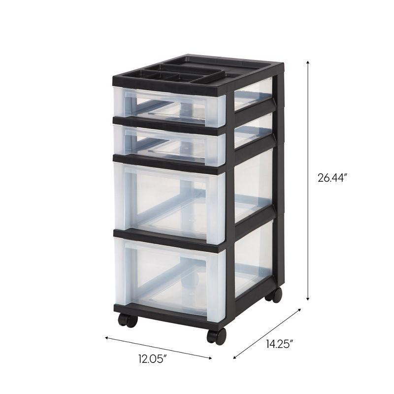 IRIS USA Plastic Rolling Storage Drawer Cart