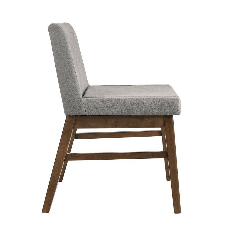 Wynden Standard Height Dining Side Chair Set Gray/Walnut - Picket House Furnishings: MDF & Rubberwood, Polyester Upholstery