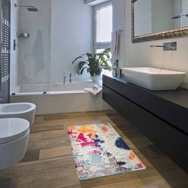 World Rug Gallery Modern Abstract Anti Fatigue Standing Mat - Multi 18"x30"