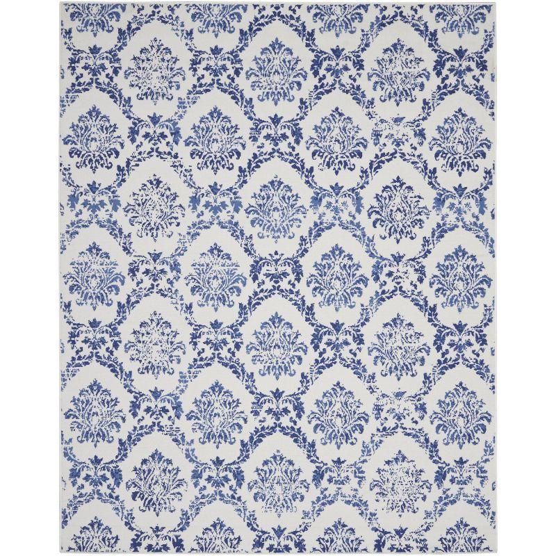 Ivory Floral Essence 8' x 10' Reversible Synthetic Rug