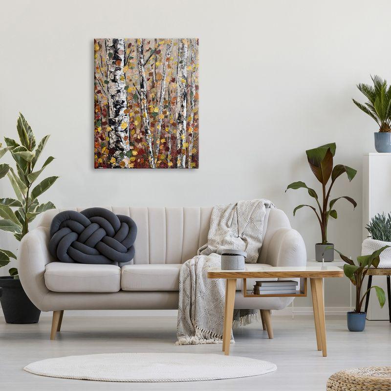 Stupell Industries " Autumn Birch Trees Abstract Leaves " by Jen Seeley Painting Print