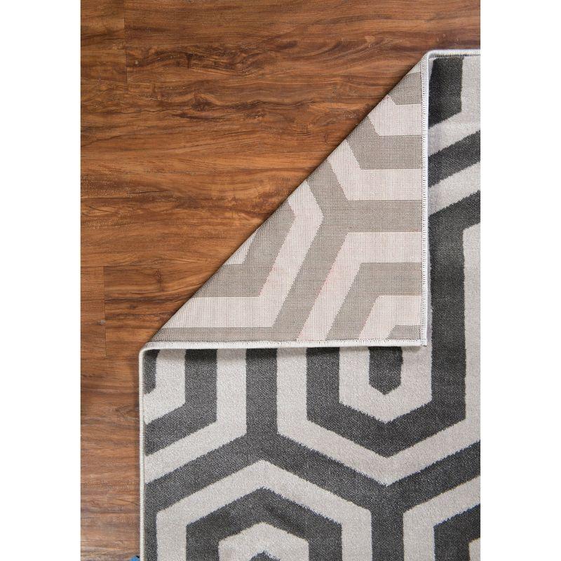 5'x7'6" Roma Tangent Area Rug Charcoal/Gray - Linon