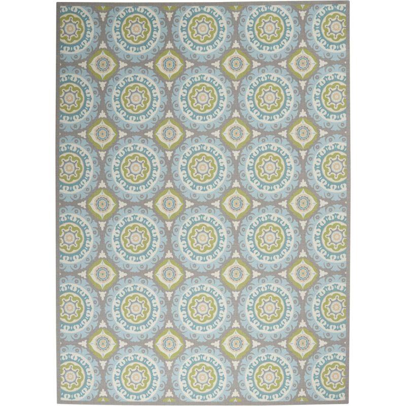 Waverly Sun & Shade "Solar Flair" Jade Indoor/Outdoor Area Rug by Nourison SND16 7'9" x 10'10"