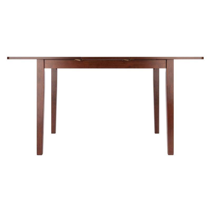 Darren Extendable Dining Table Walnut - Winsome: Self-Storing Butterfly Leaf, Seats 6