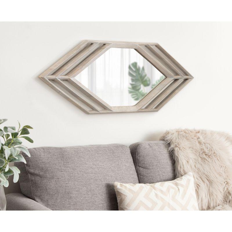 Kate and Laurel Vayga Framed Wall Mirror, 14x42, White