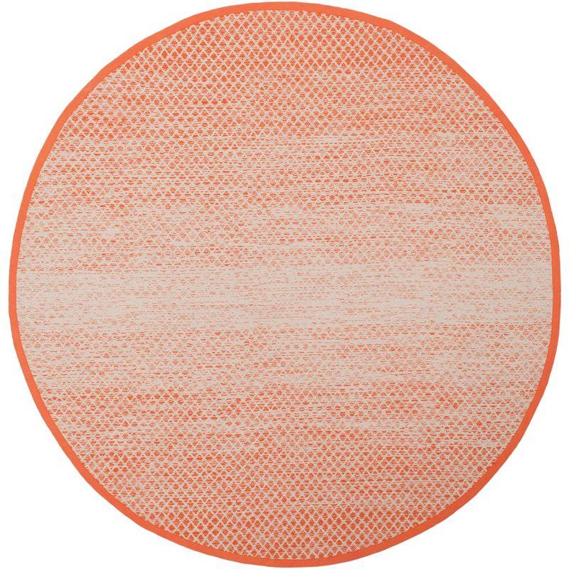 Montauk MTK601 Hand Woven Indoor Accent Rug - Orange/Ivory - 4' Round - Safavieh