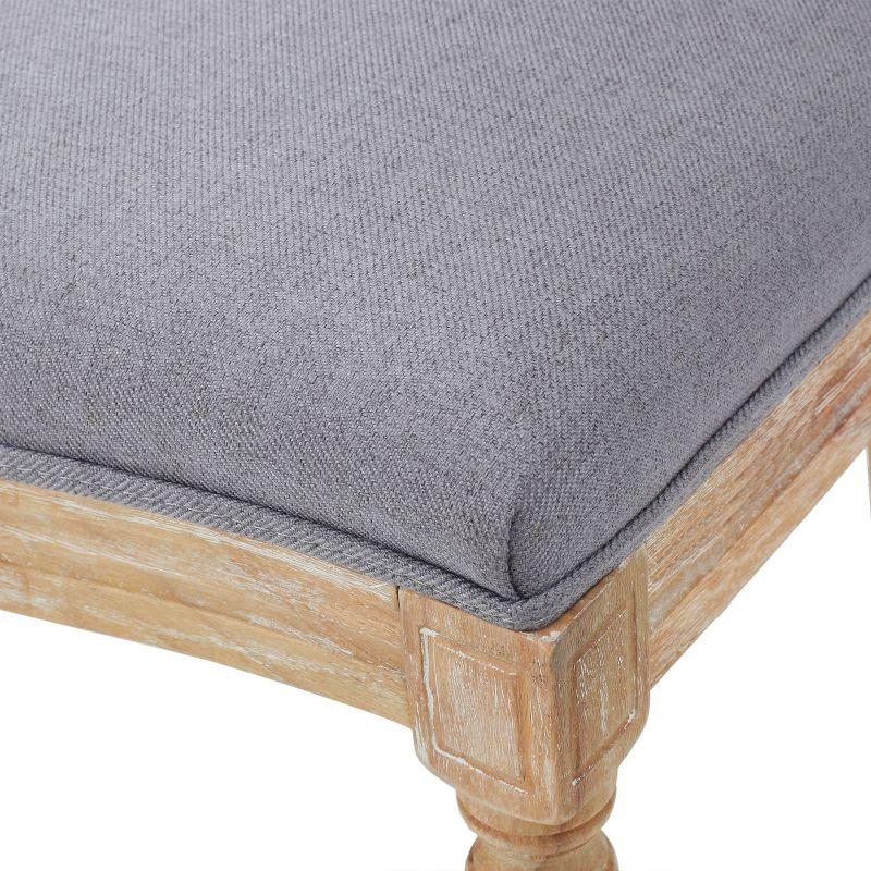 Set of 2 Phinnaeus Dining Chair Gray - Christopher Knight Home: French Country, Upholstered, Rubberwood