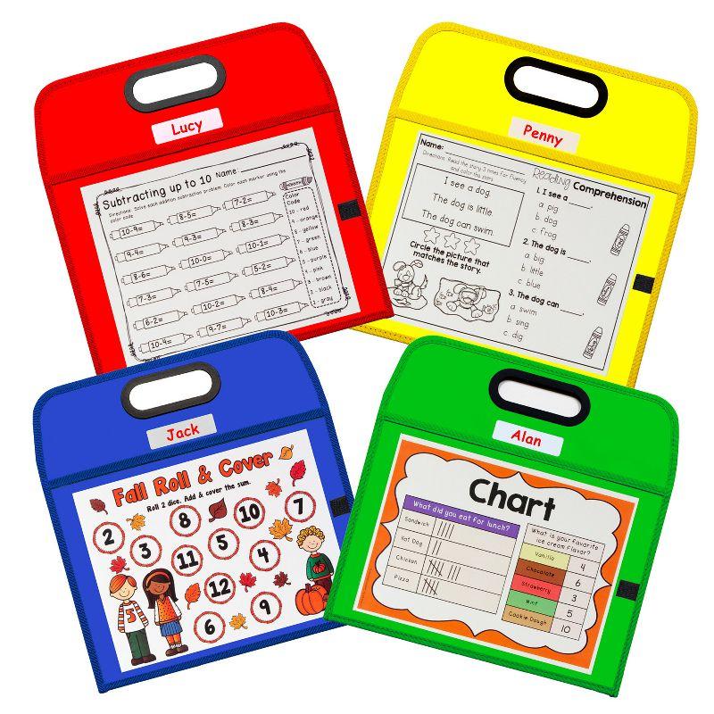 C-Line® Portable Dry Erase Pockets - Study Aid, Assorted Primary Colors, 10 x 13, 1/EA