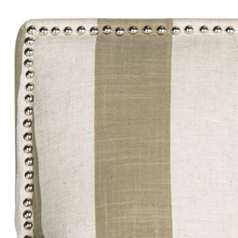 Easton Olive and White Striped Faux Leather Club Chair