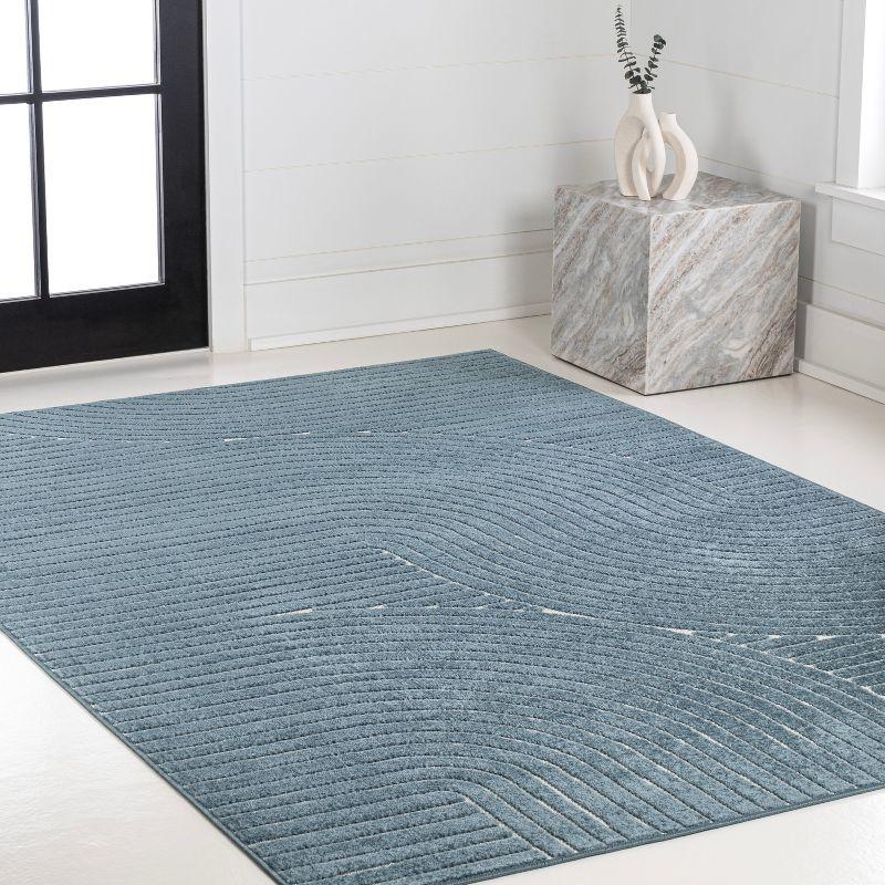 JONATHAN Y Skagen High-Low Minimalist Curve Geometric Indoor/Outdoor Area Rug