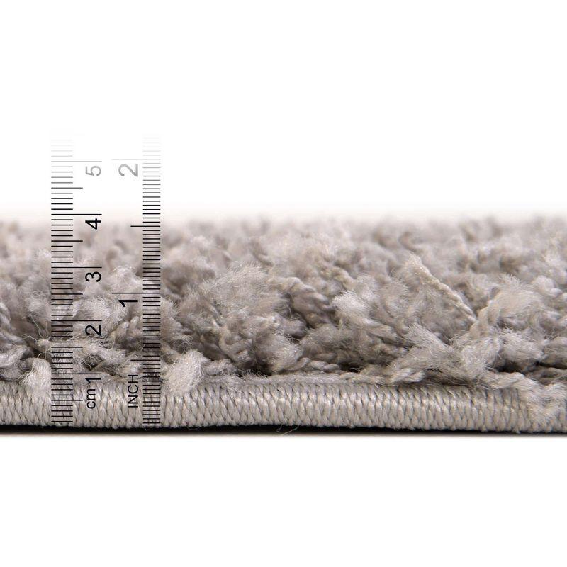 Unique Loom 2' 7 x 10' 0 Solid Shag Cloud Gray Area Rug
