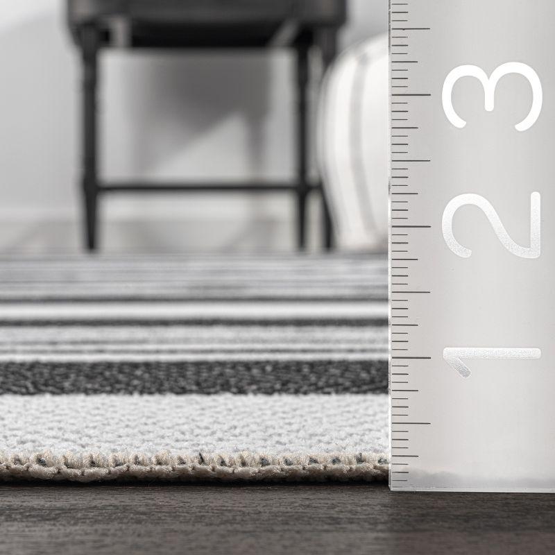 Nuloom Lena Machine Washable Striped Indoor Area Rug, Gray, 4'x6'