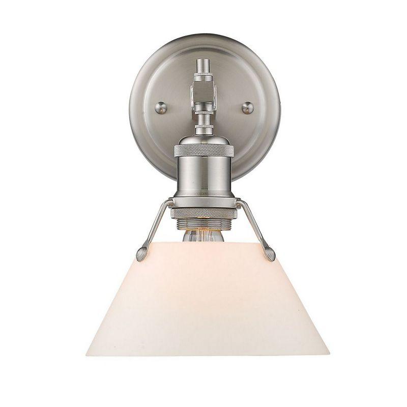 Golden Lighting Orwell 1-Light Wall Sconce in Pewter with Opal Glass