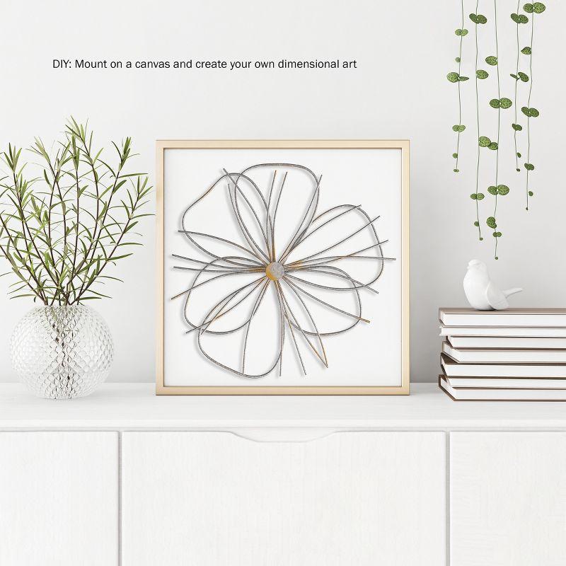 Wall Decor - Metallic Layered Wire Flower Sculpture - Contemporary Hanging Accent for Living Room, Bedroom, or Kitchen by Lavish Home (Silver/Gold)