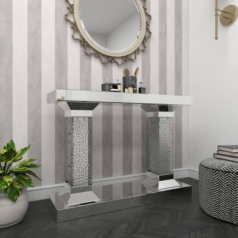 Olivia & May Glam Wood Console Table Clear