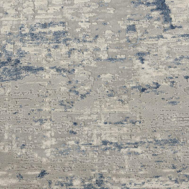Nourison Rustic Textures Abstract Indoor Area Rug Ivory Blue 2'2" x 7'6"