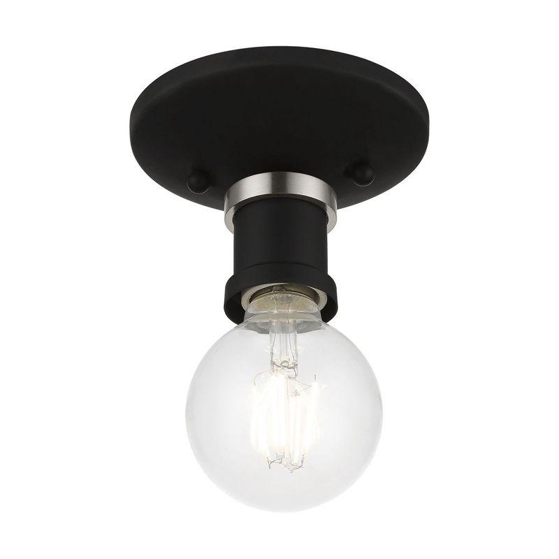 Livex Lighting Lansdale 1 - Light Flush Mount in  Black/Brushed Nickel