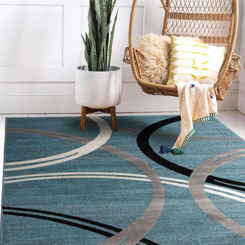 World Rug Gallery Contemporary Abstract Circles Design Area Rug