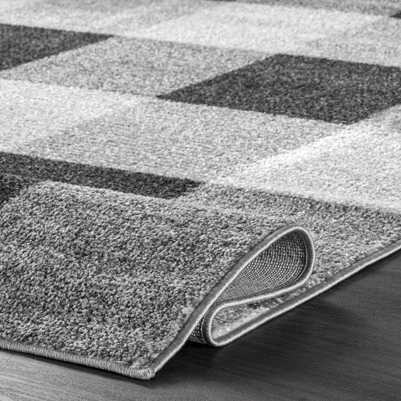 Nuloom Aisha Plaid 4x6 Indoor Area Rug for Living Room Bedroom Dining Room Kitchen, Grey/Ivory