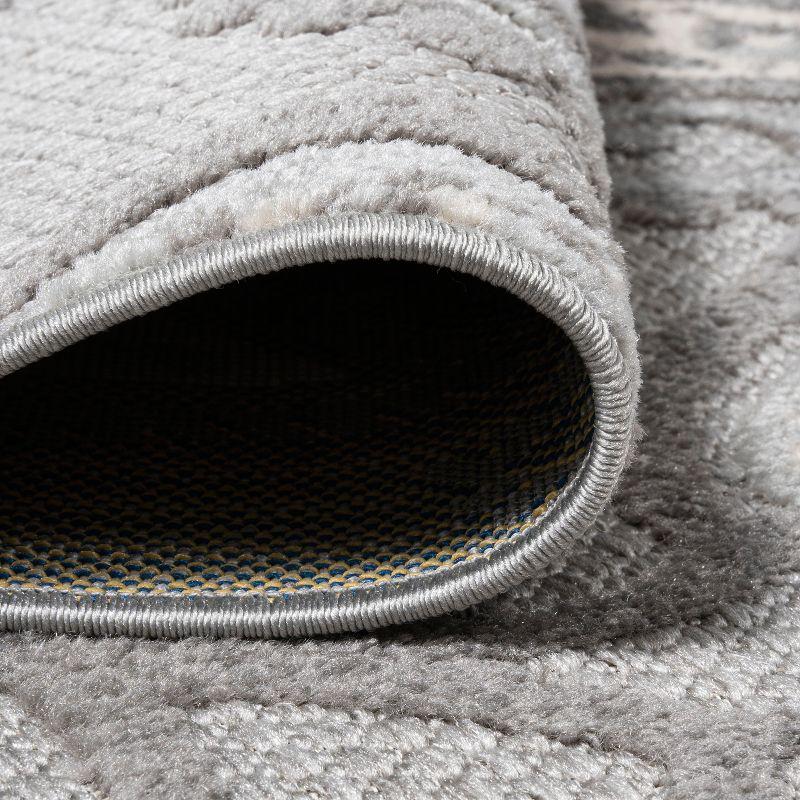 4'x6' Julien Paisley High-Low Indoor/Outdoor Area Rug, Light Gray - JONATHAN Y