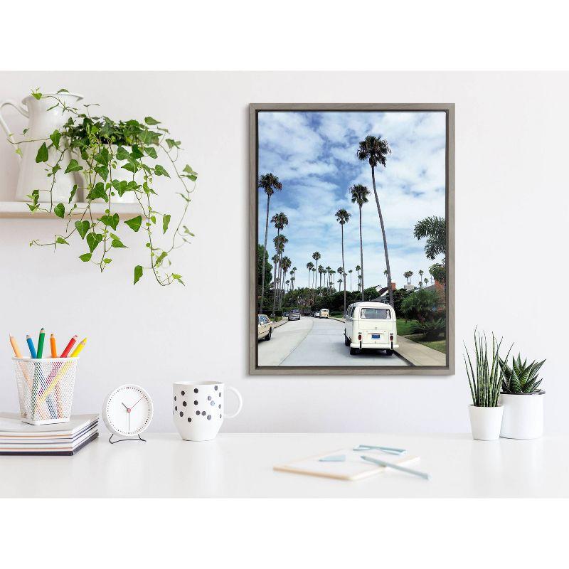 18" x 24" Sylvie La Jolla Commute by Rachel Dowd Framed Wall Canvas Gray - Kate & Laurel All Things Decor: Modern Nautical Digital Art