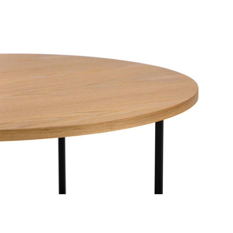 Stevenson Round Coffee Table, Natural - Adore Decor: Modern Geometric Base, Mid-Century Style